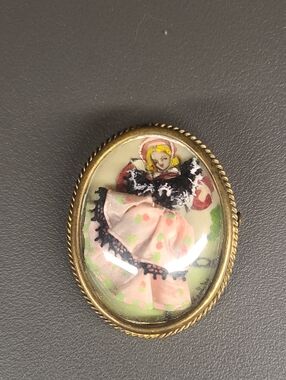 1930s Handpainted Brooch